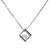 Necklace, Cube with Cubic Zirconia, 925 Sterling Silver, 15" + 2" Extension - 1pc