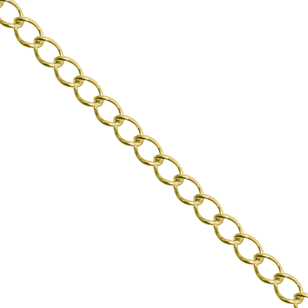 Chains, Curb, Stainless Steel, 4mm x 3mm x 2mm, Sold per Meter, Available in Multiple Colours