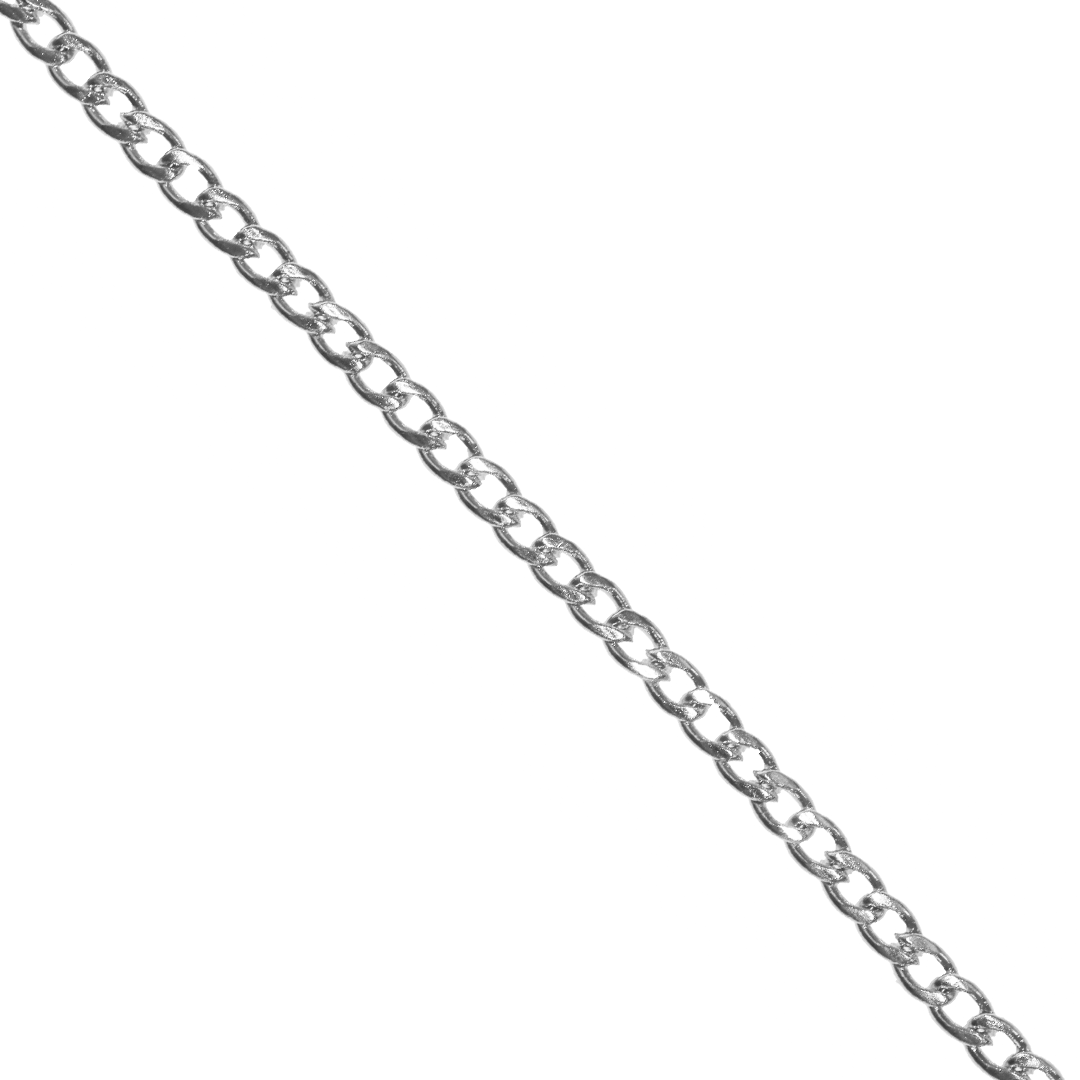 Curb Chain, Silver, Stainless Steel, 21.5 inches, 1 pc