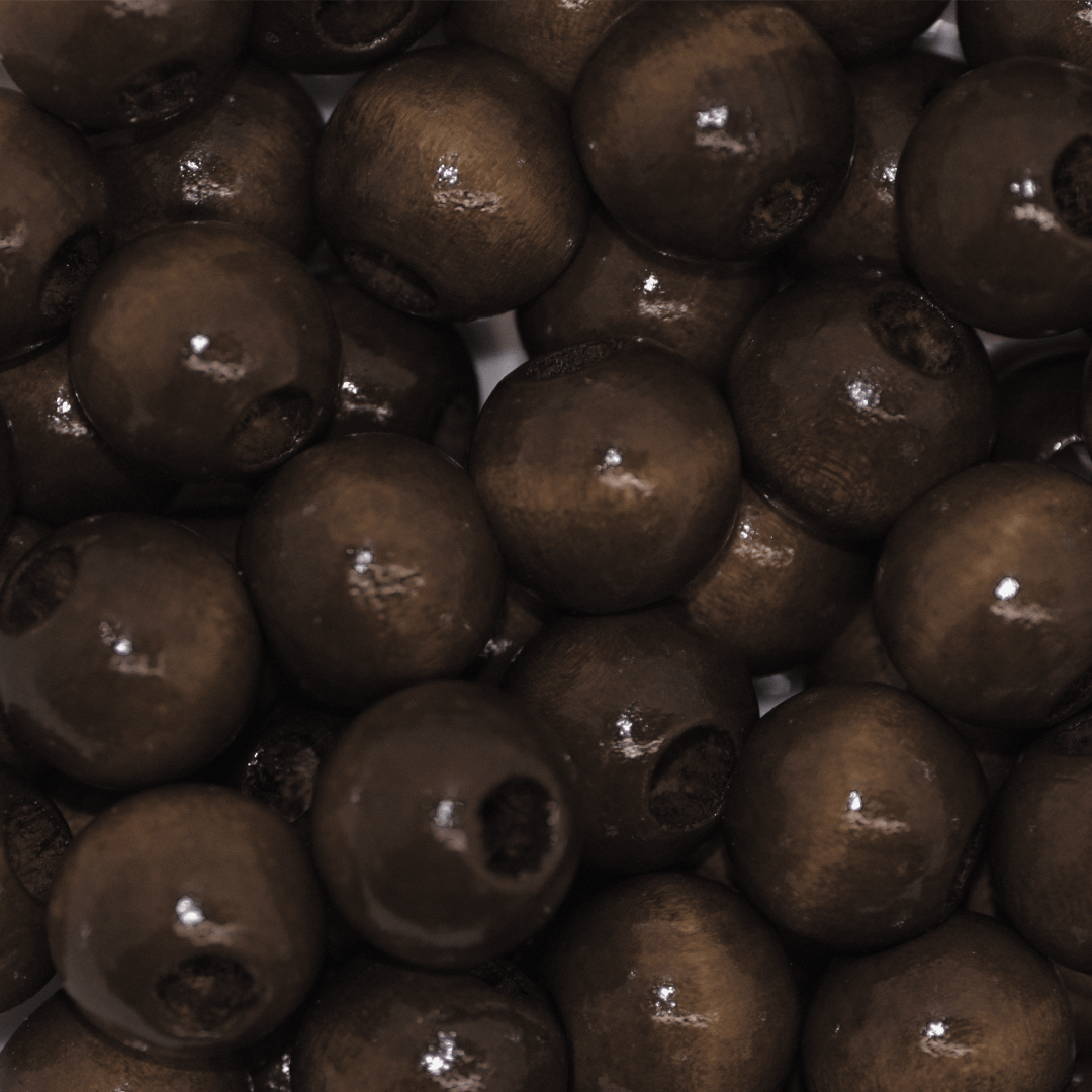 Large Hole Wood Beads, Dark Brown, Available in Multiple Sizes
