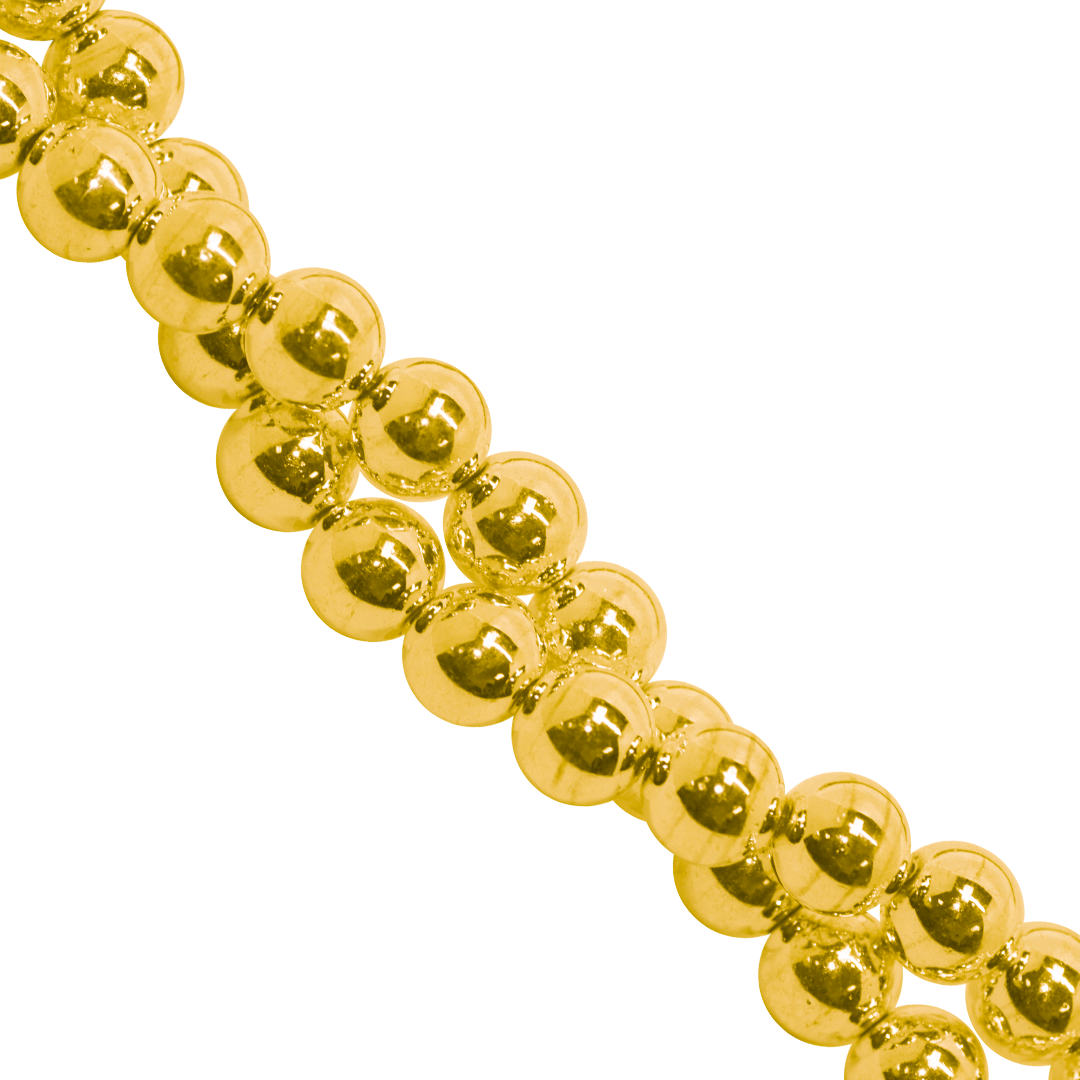 Hematite, Round, Plated, Available in Multiple Sizes and Colours