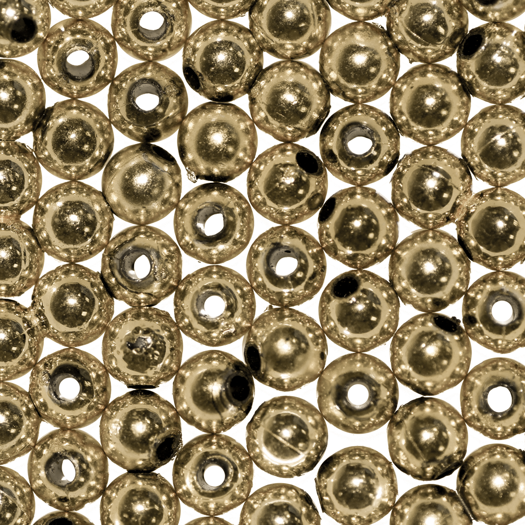 Plastic Beads Bulk Bag, Dark Gold, 4mm, Approx 1800+ beads