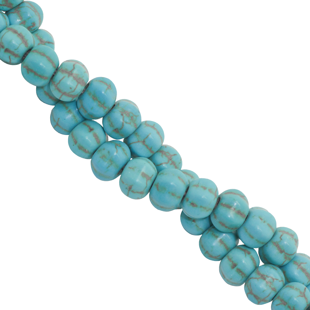 Blue Magnesite, Pumpkin, 8mm, Approx 60 pcs per strand