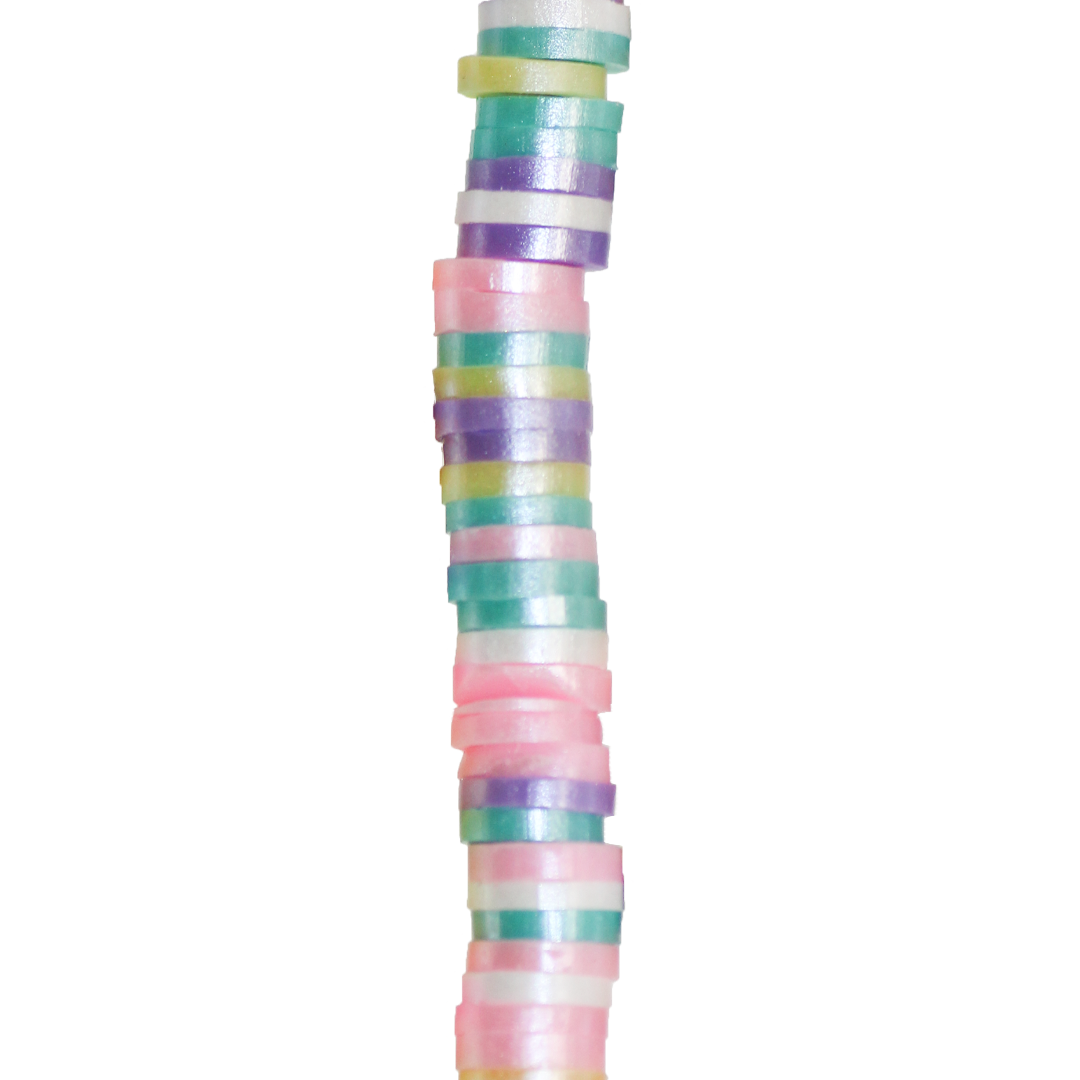 Heishi Beads, Shiny, Flat Disk Polymer Clay Beads, 6mm, Available in Multiple Colours