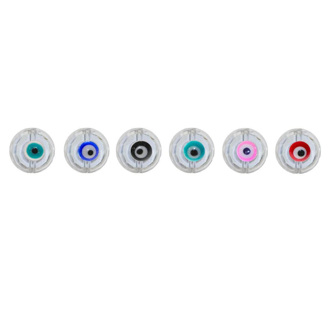 Glass Beads, Evil Eye, Round, Faceted, Transparent AB, 10mm, Sold Per pkg of 5, Available in Multiple Colours