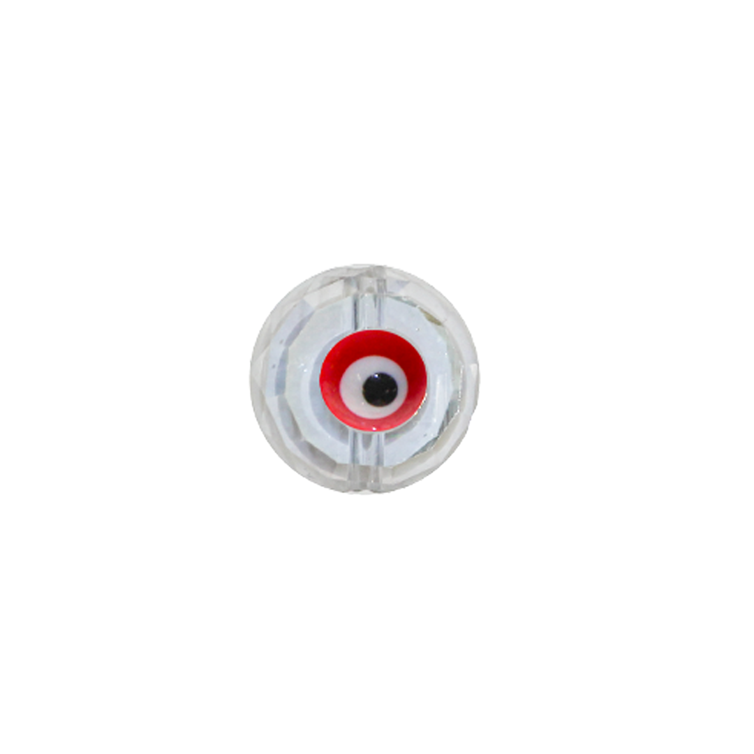 Glass Beads, Evil Eye, Round, Faceted, Transparent AB, 10mm, Sold Per pkg of 5, Available in Multiple Colours