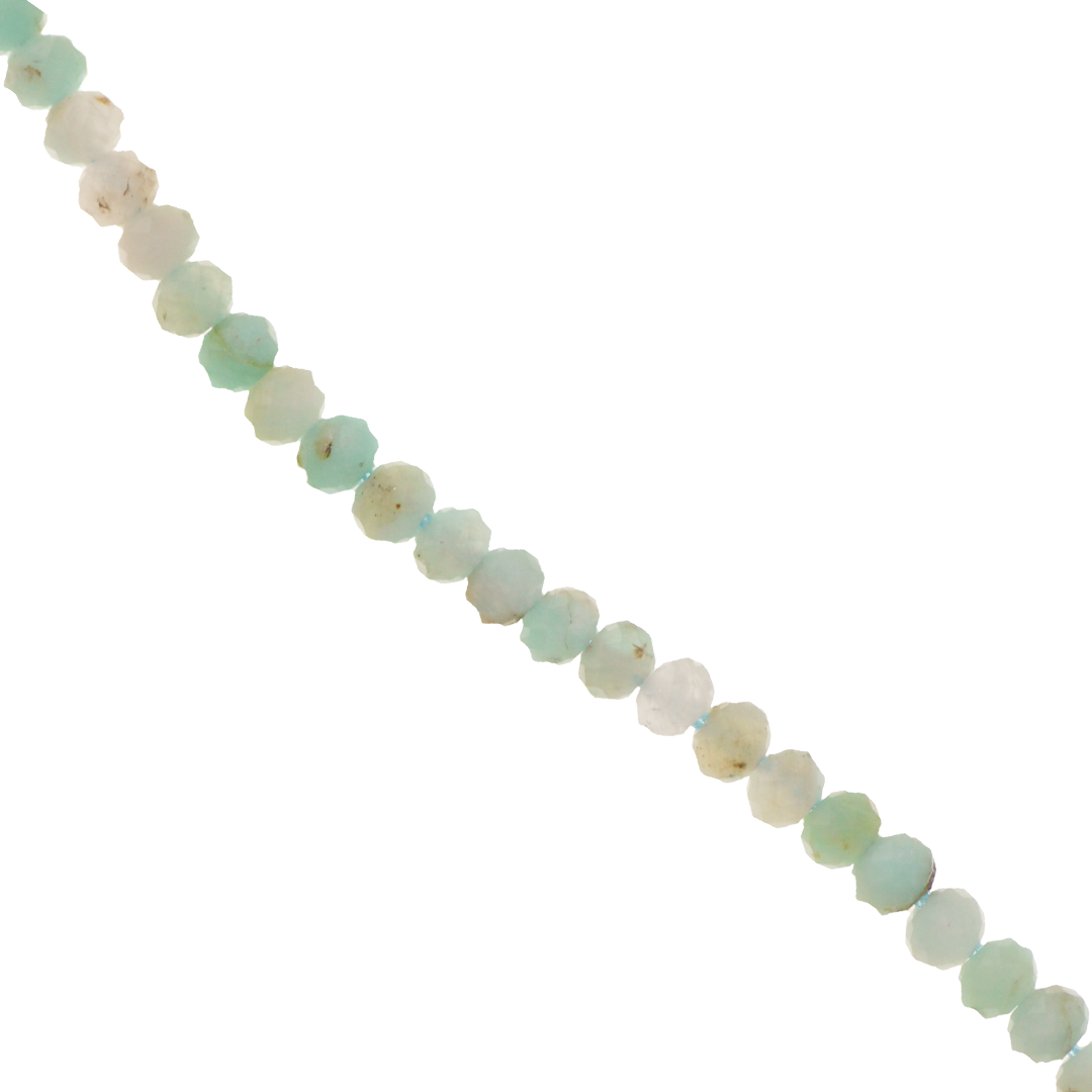 Amazonite, Faceted, Rondelle, 3mm x 2.5mm, Approx 140 pcs per strand