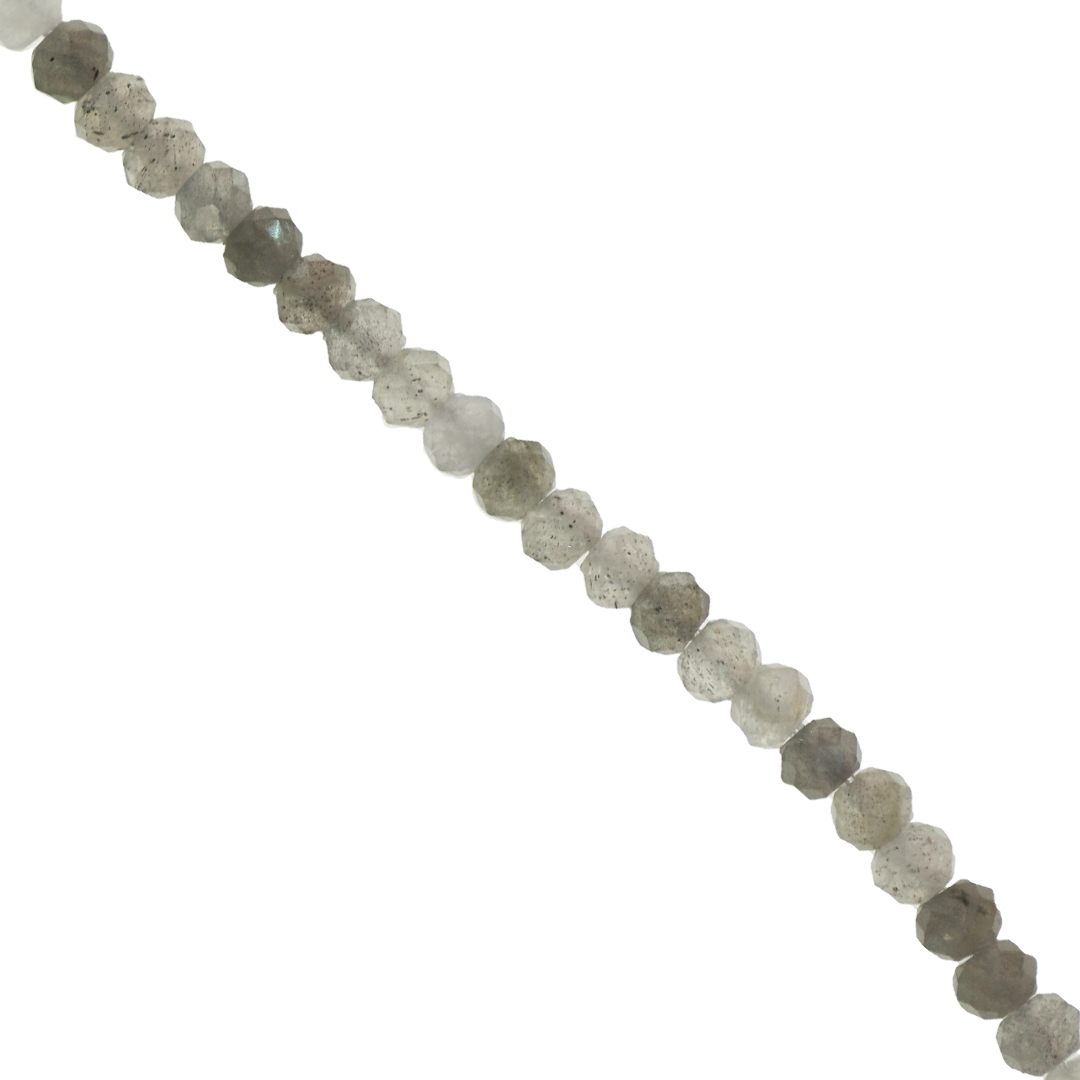 Labradorite, Faceted, Rondelle, 3mm x 2.3mm, Approx 150 pcs per strand