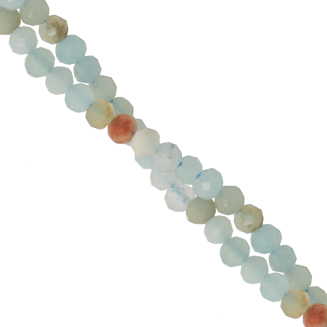 Faceted Amazonite, Semi-Precious Stone, 2.5mm, Approx 180 pcs per strand