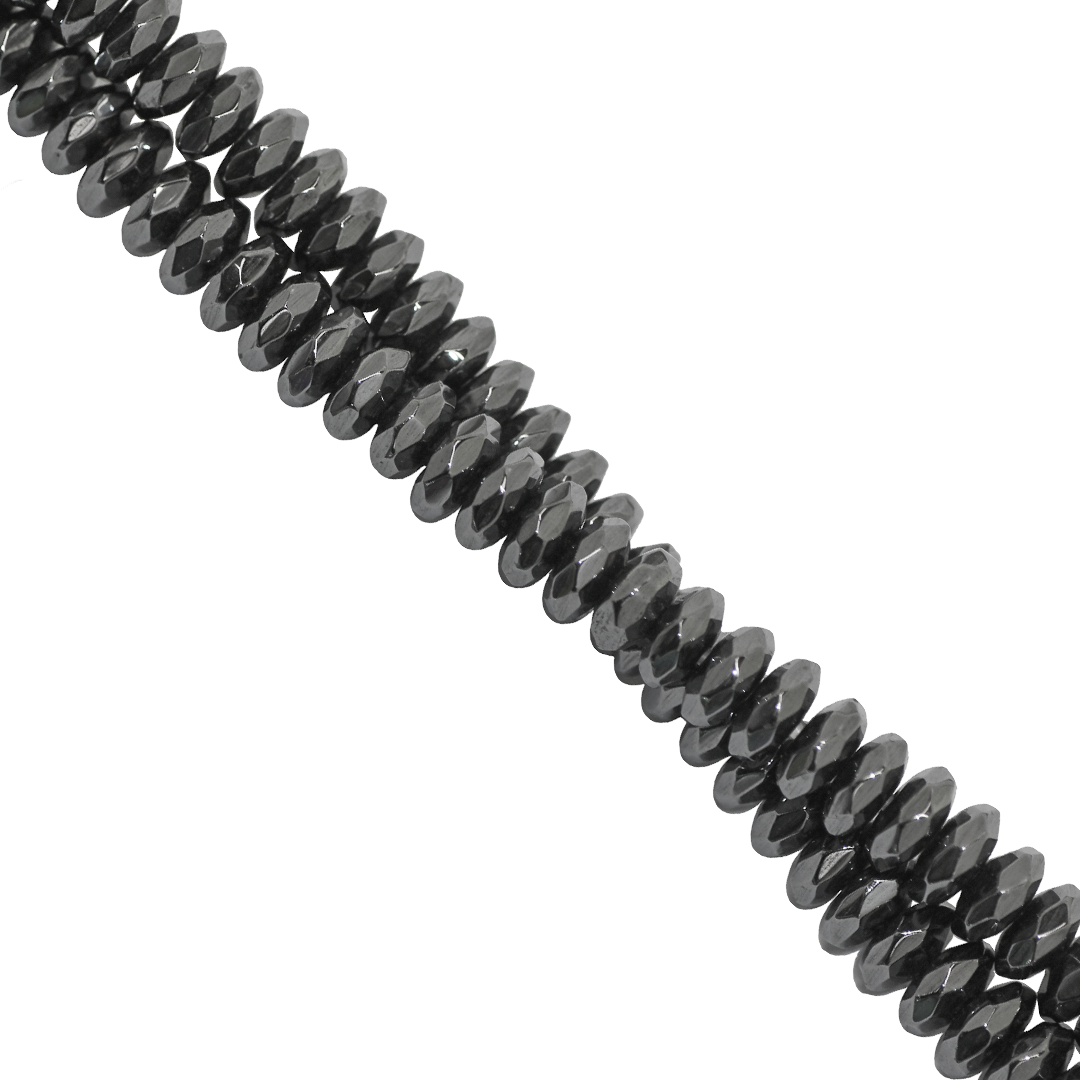 Hematite, Faceted, Rondelle, Available in Multiple Sizes