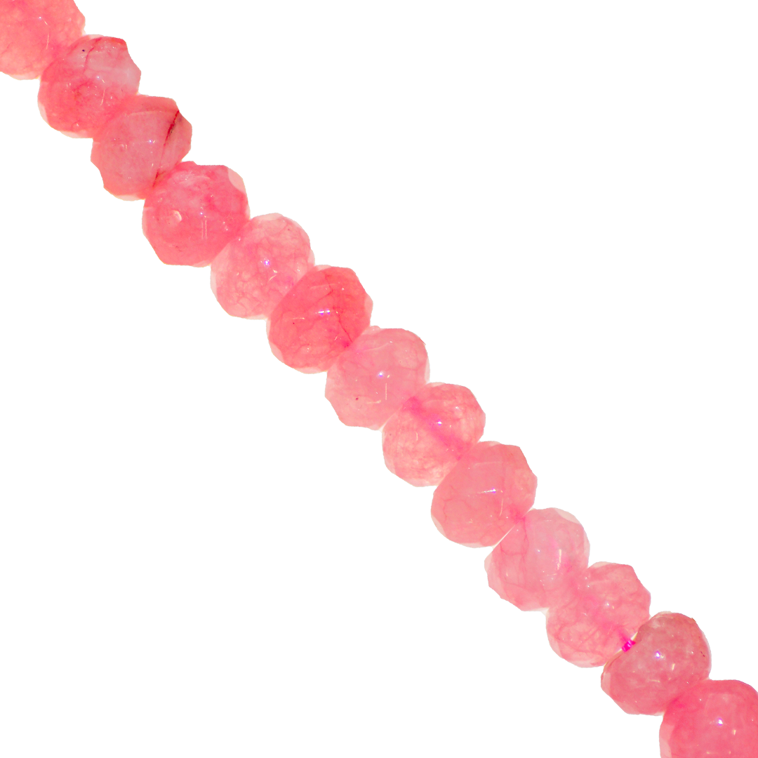 Dyed Agate, Rondelle Faceted, Semi-Precious Stone, 8mm x 5mm, 65 pieces per strand, Available in a Variety of Colours