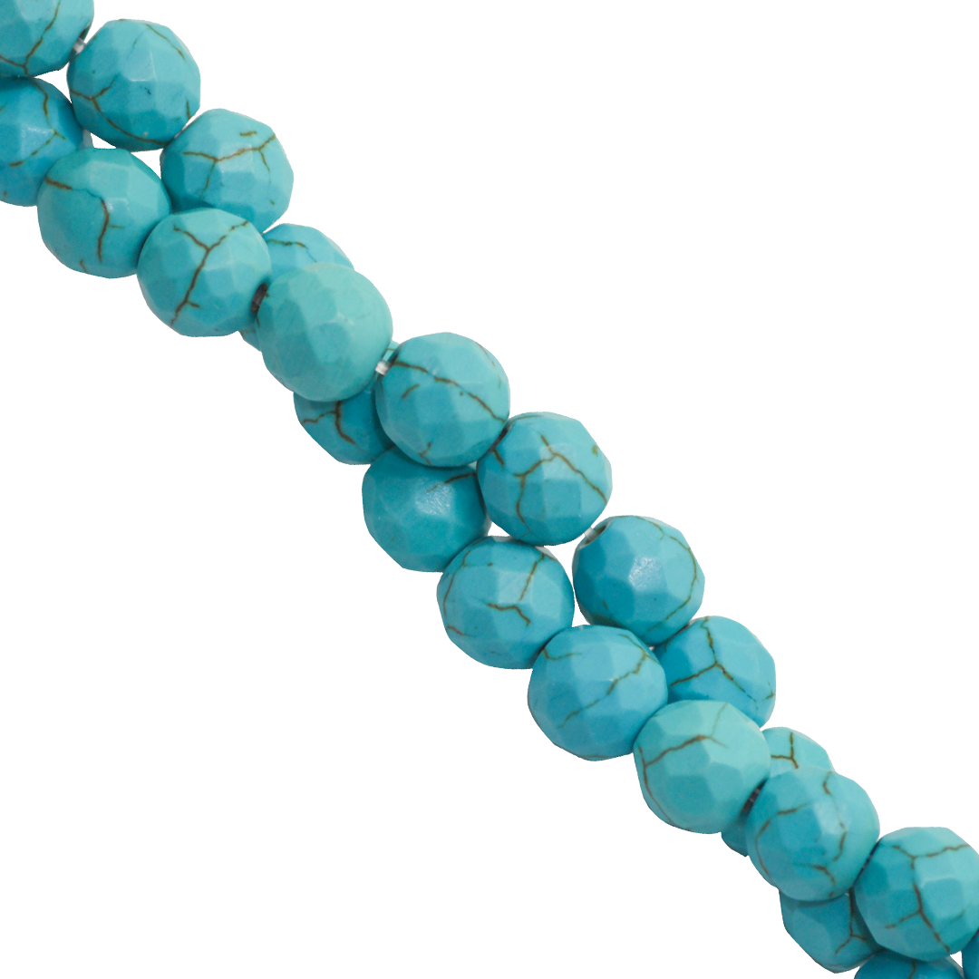 Blue Magnesite, Round, Faceted, Semi-Precious Stone, Available in Multiple Sizes