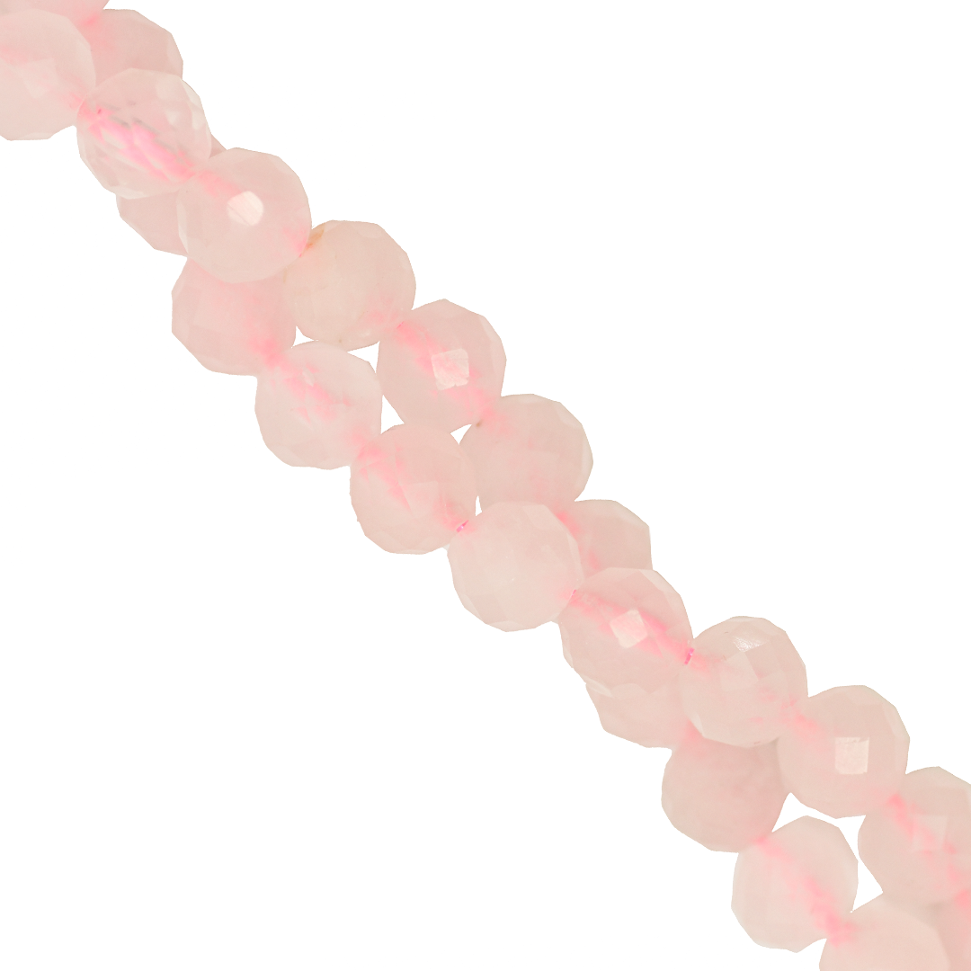 Faceted Rose Quartz, Semi-Precious Stone, 5.5mm, Approx 65 pcs per strand