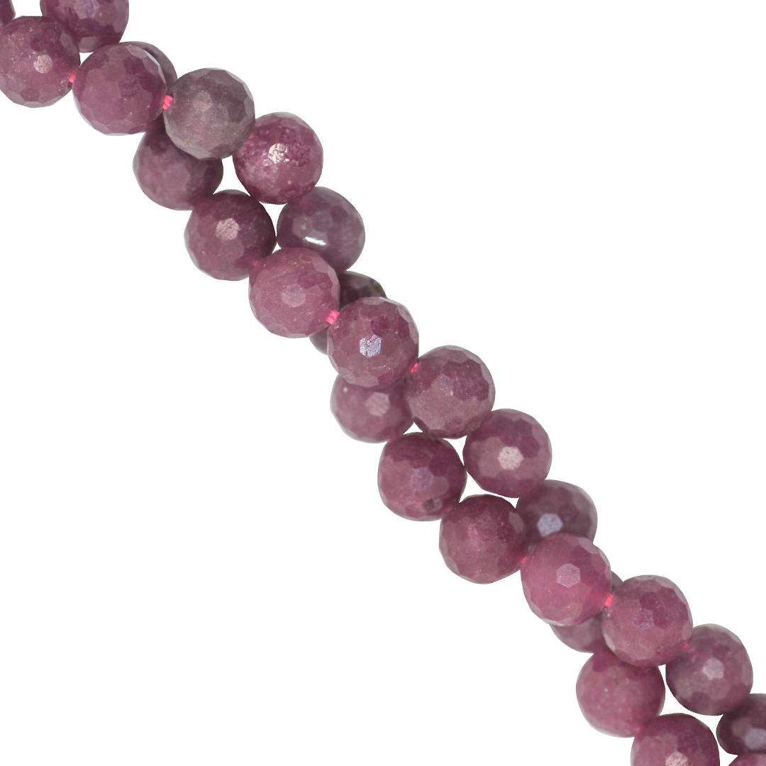 Faceted Ruby, Semi-Precious Stone, 6mm, Approx 55 pcs per strand