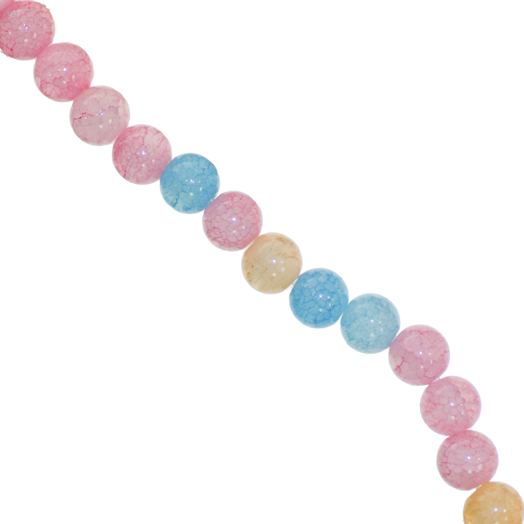 Fancy Glass Beads, 8mm, Approx 95 pcs per strand, Available in Multiple Colours