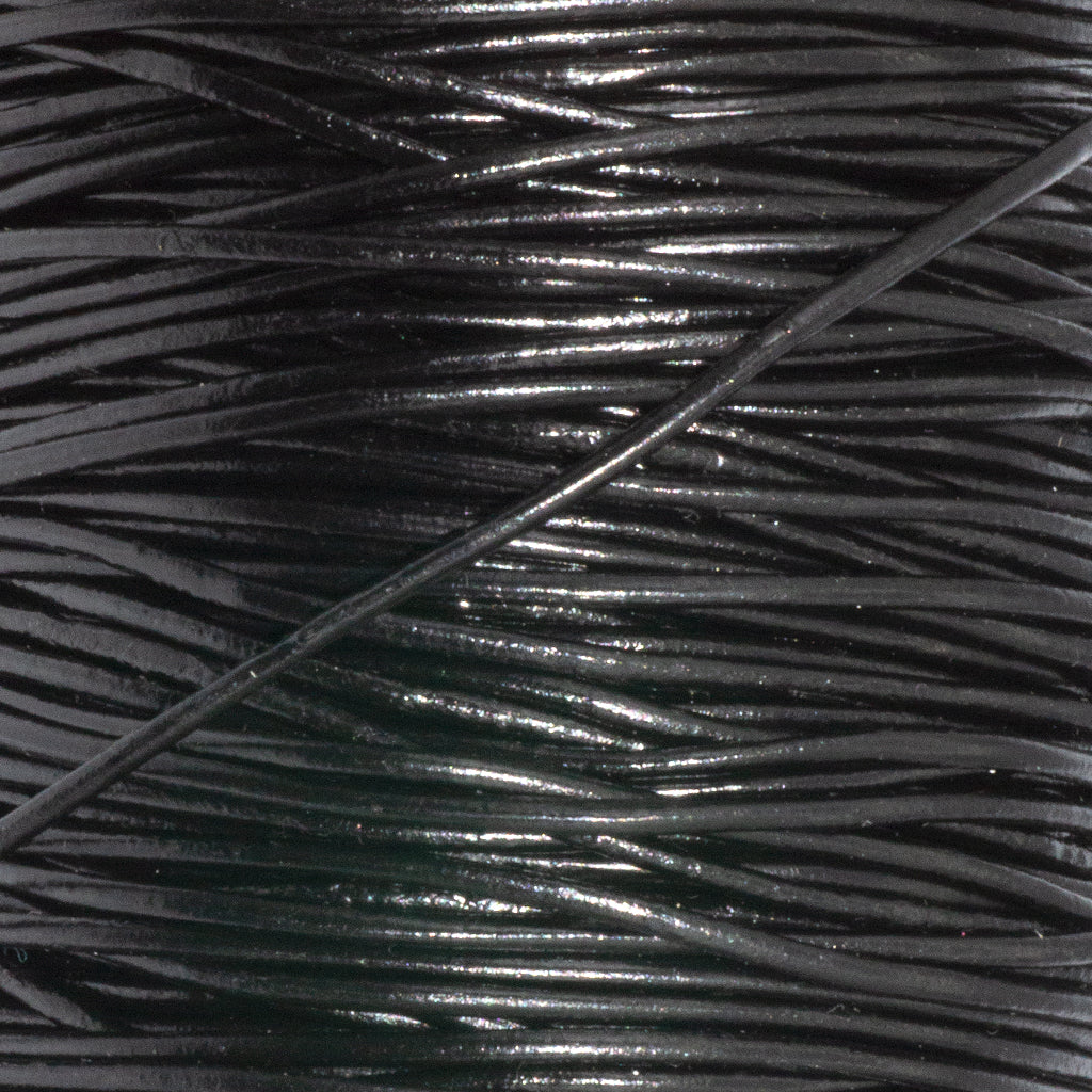 Leather Cord, Black, 2.5mm, Sold per Yard