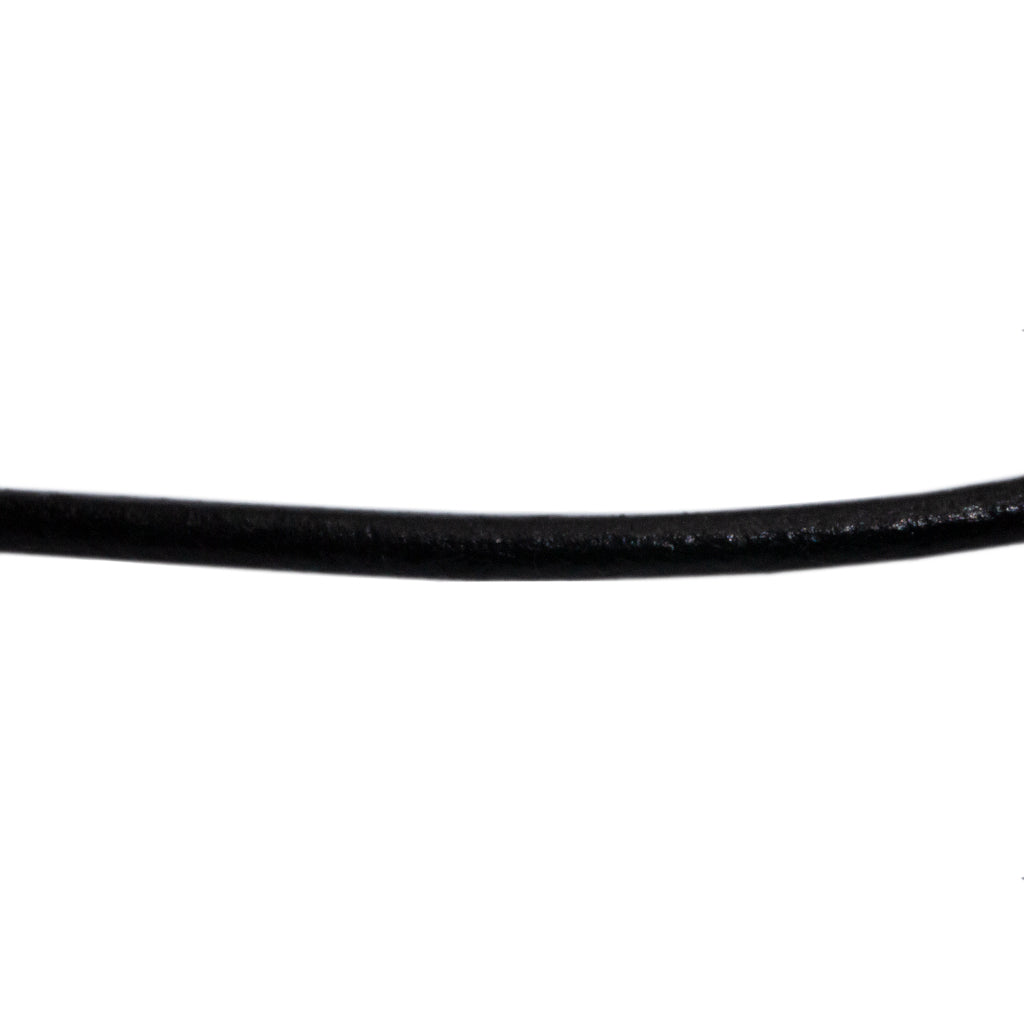 Leather Cord, Black, 2.5mm, Sold per Yard