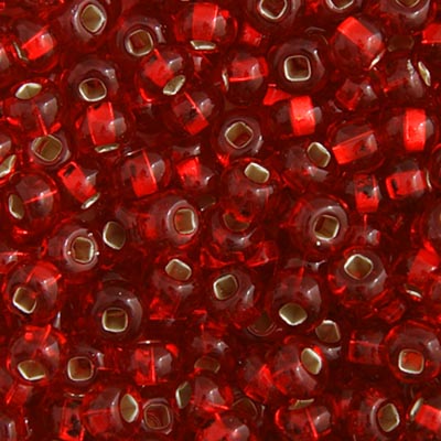 Czech Seed Beads apx. 22g Vial 6/0 S/L Red
