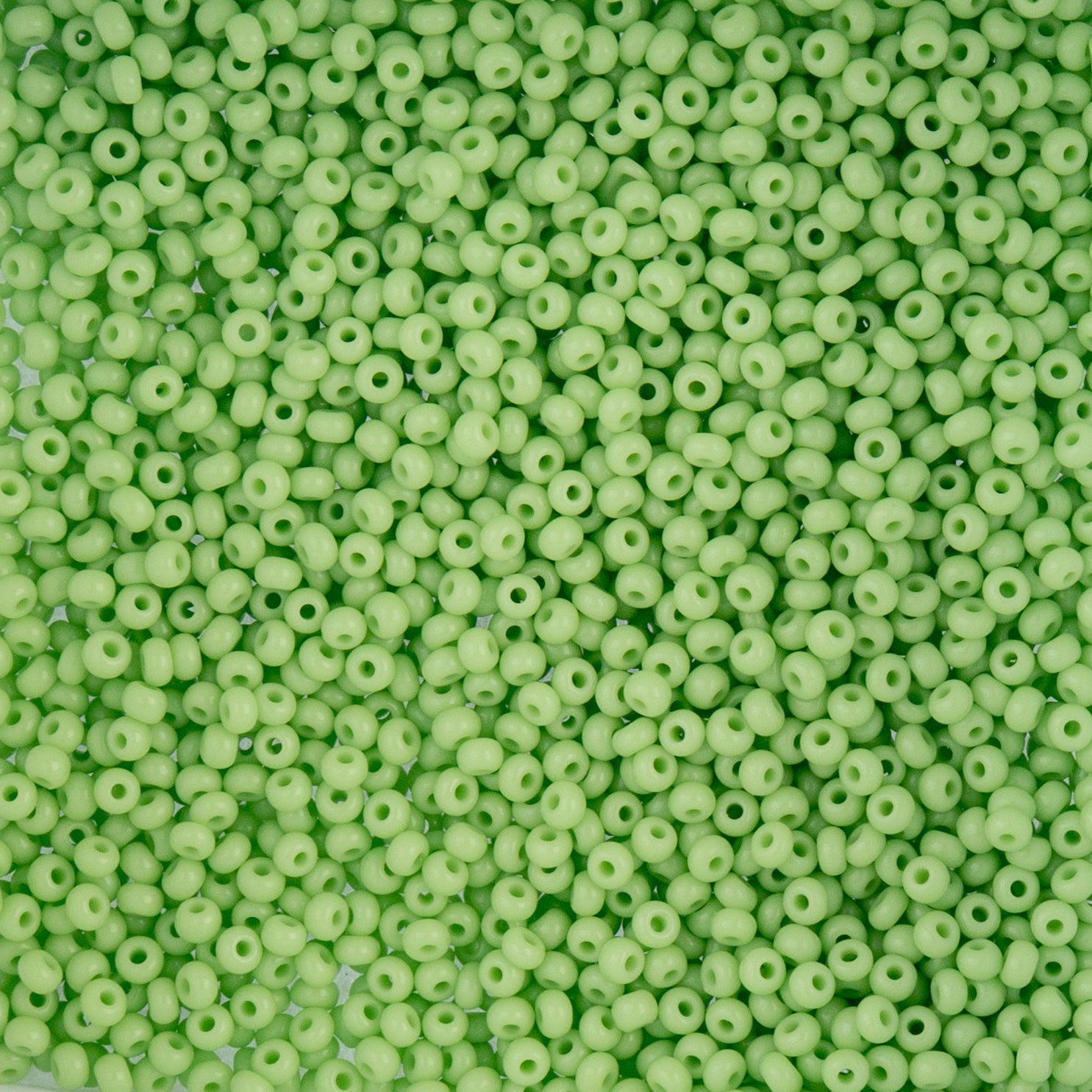 Czech Seed Beads apx. 22g Vial 10/0 Opaque Pale Green (39)