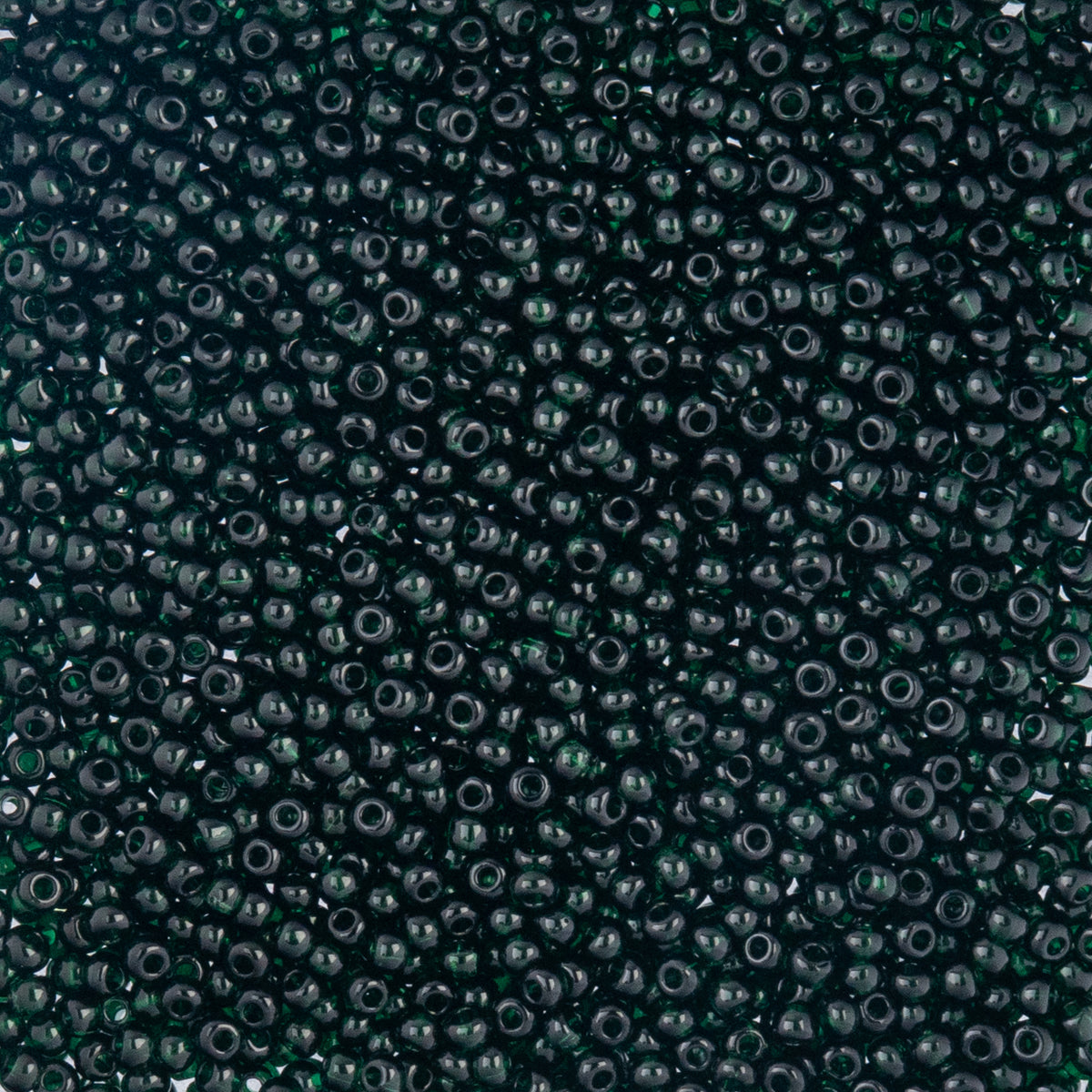 Czech Seed Beads apx. 22g Vial 10/0 Transparent Dark Green (46)