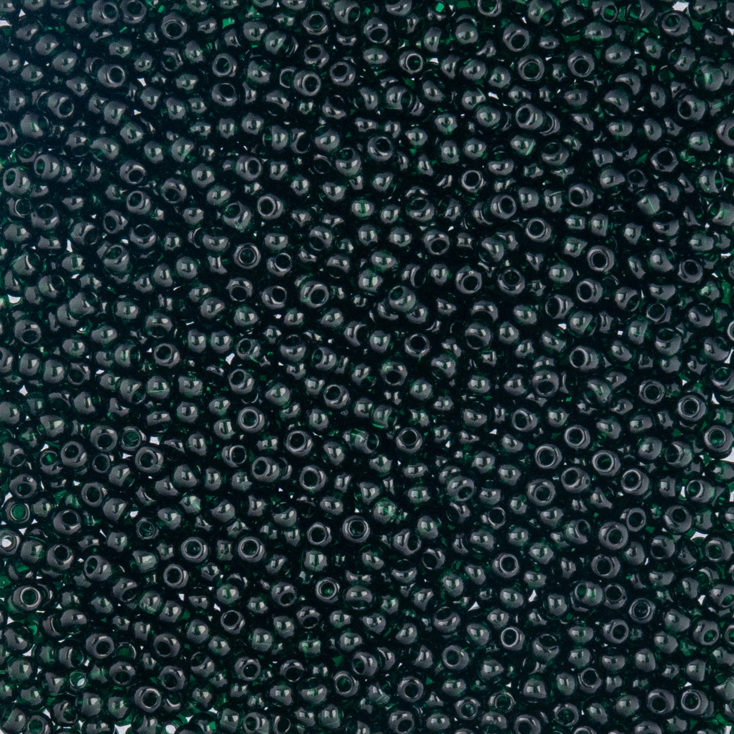 Czech Seed Beads apx. 22g Vial 10/0 Transparent Dark Green (46)