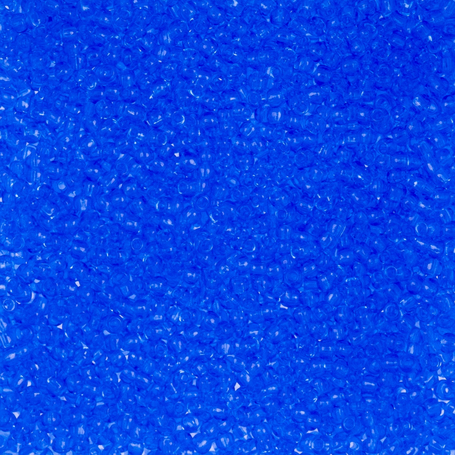 Czech Seed Beads apx. 22g Vial 10/0 Transparent Medium Blue (78)