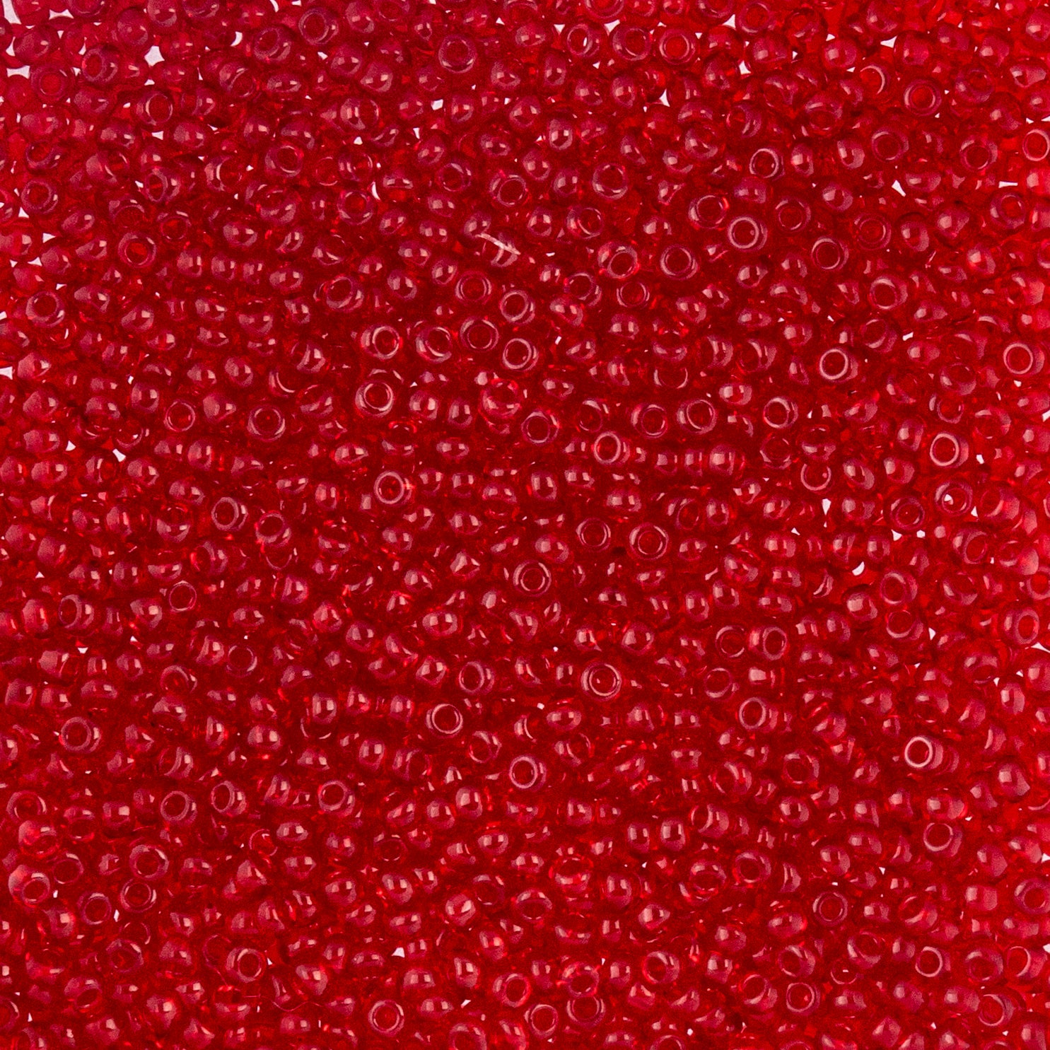 Czech Seed Beads apx. 22g Vial 10/0 Transparent Red (17)