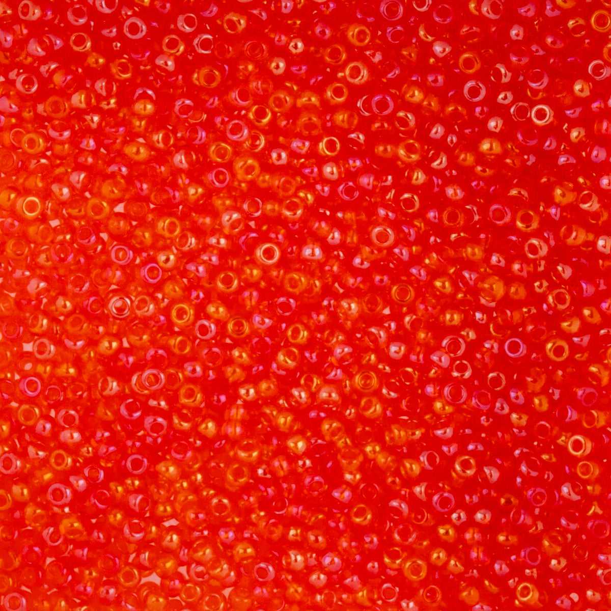 Czech Seed Beads apx. 22g Vial 10/0 Transparent Iris Orange (25)