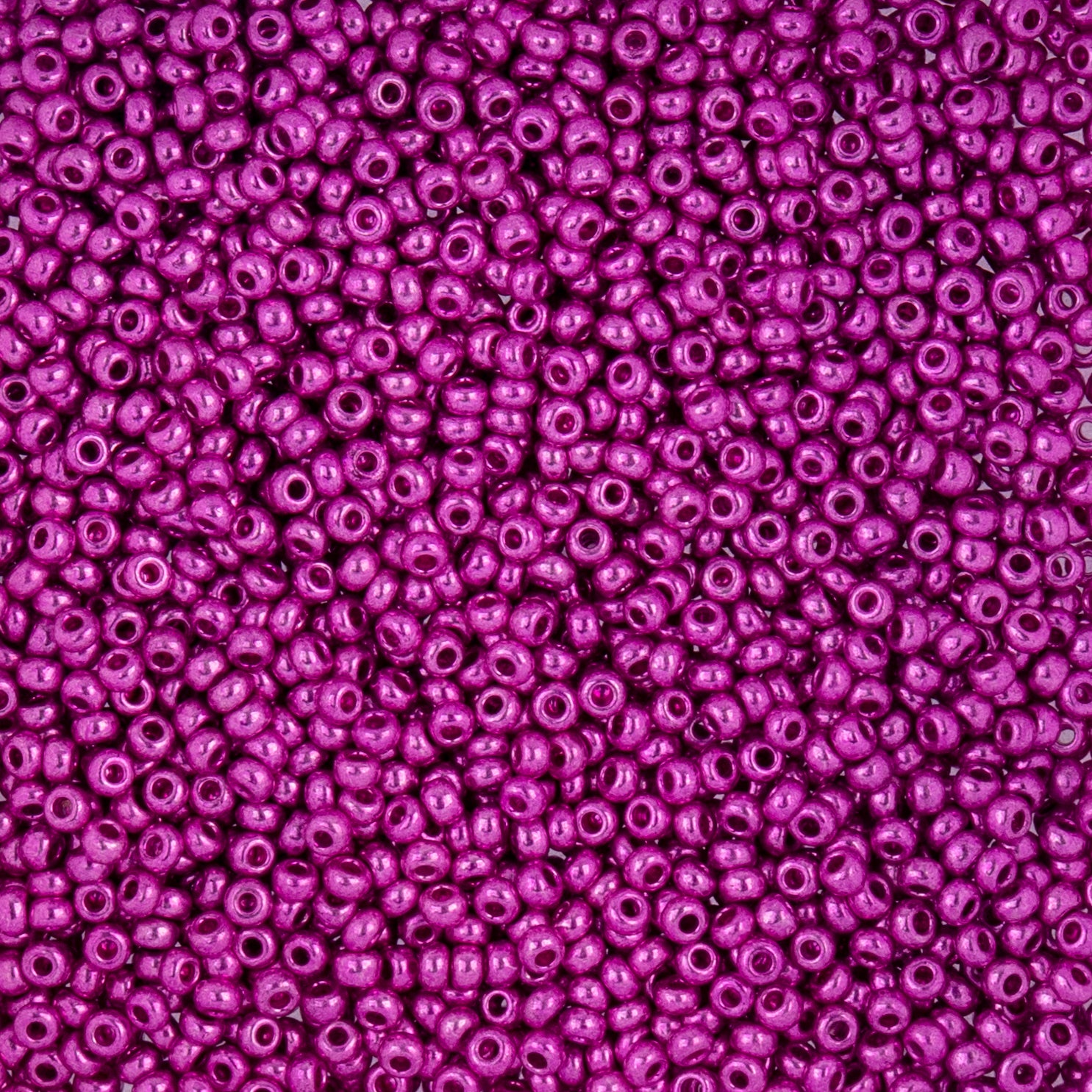 Czech Seed Beads apx. 22g Vial 10/0 Metallic Fuchsia (100)