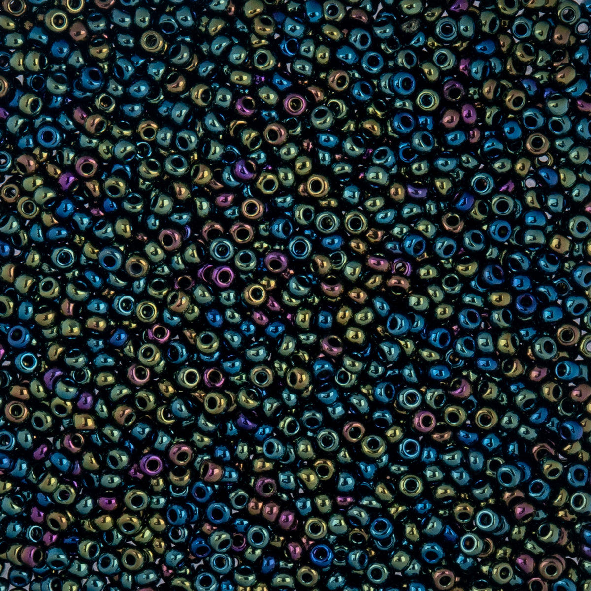 Czech Seed Beads apx. 22g Vial 10/0 Opaque Iris Green (48)
