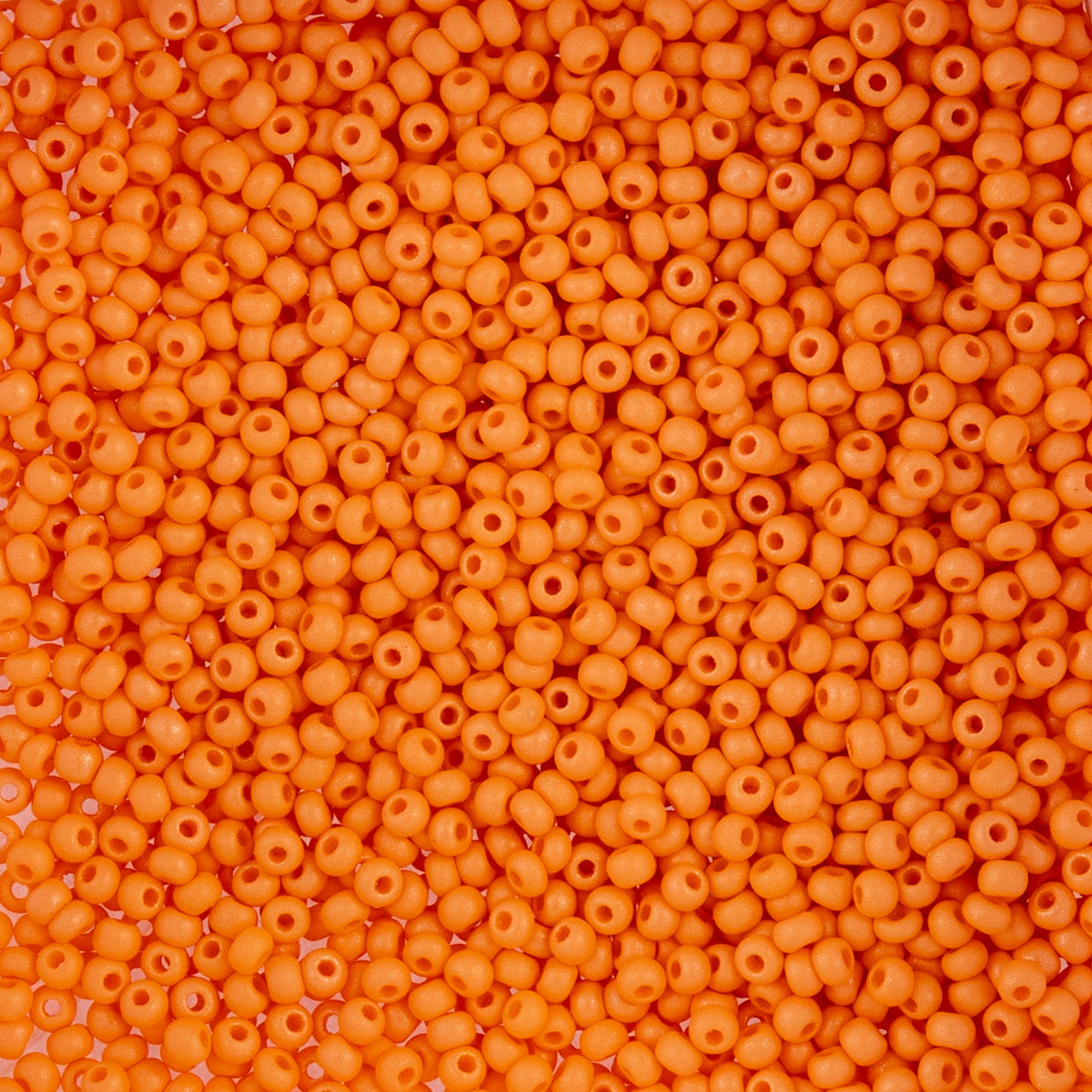 Czech Seed Beads apx. 22g Vial 10/0 Opaque Orange Matt (27)