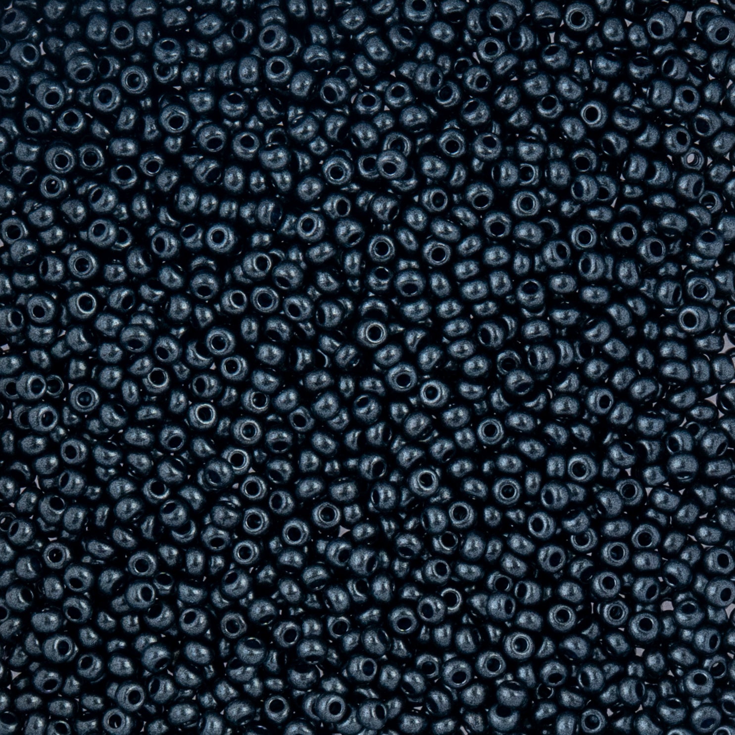 Czech Seed Beads apx. 22g Vial 10/0 Jet-Terra Pearl Blue Dyed (166)