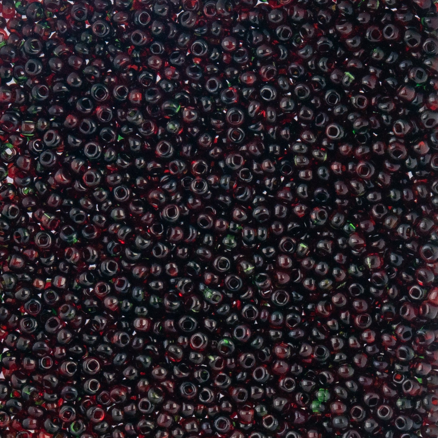 Czech Seed Beads apx. 22g Vial 10/0 Harlequin Transparent Green/Red Natural (18)