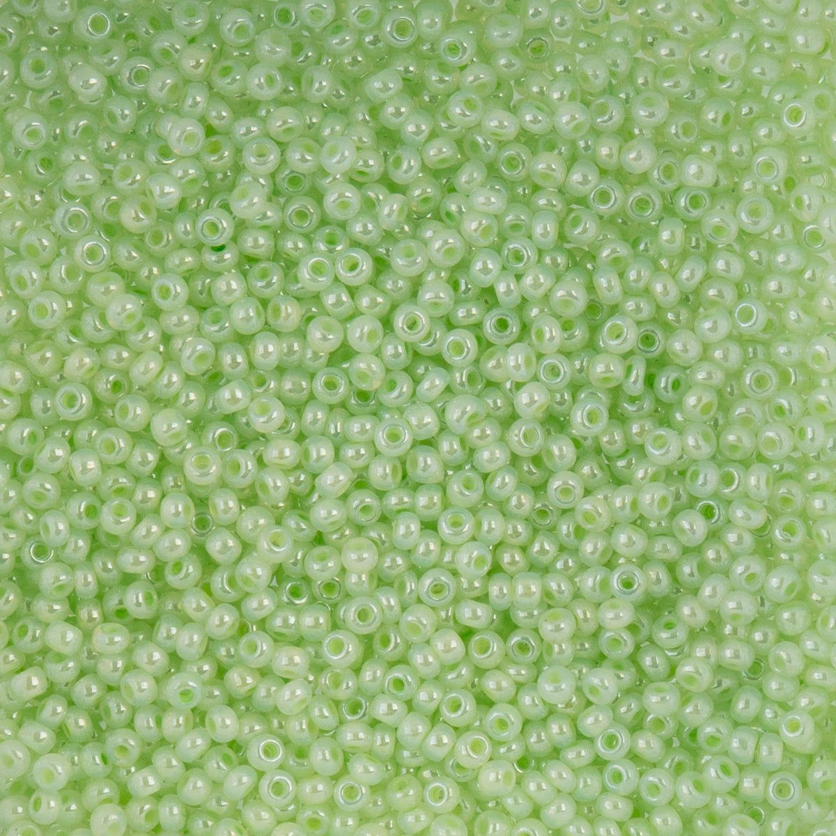 Czech Seed Beads apx. 22g Vial 10/0 Pearl Dyed Pale Green (38)