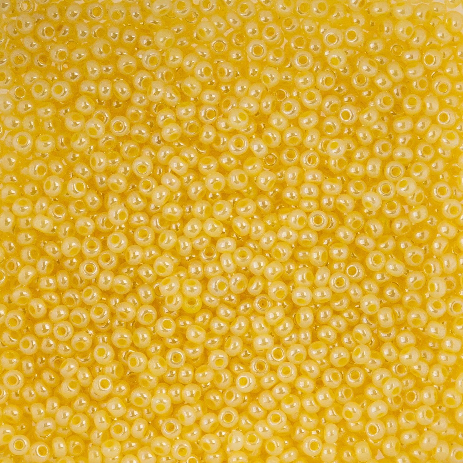 Czech Seed Beads apx. 22g Vial 10/0 Pearl Dyed Yellow (31)