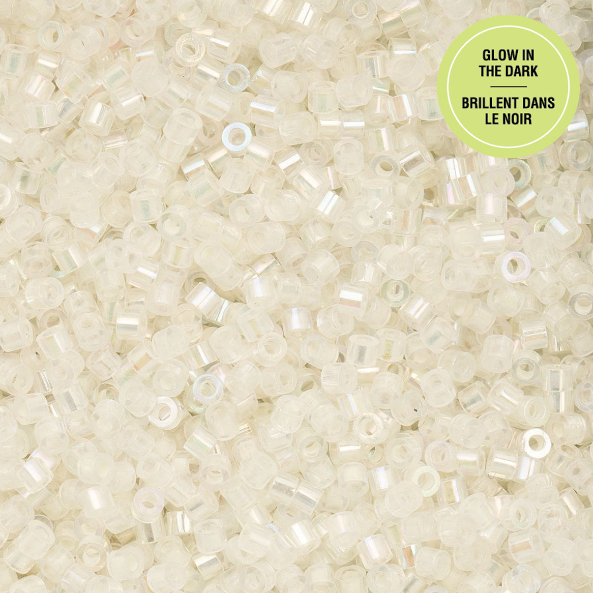 Cylin Bead 11/0 25g Bag Glow in Dark AB - White to Green -1114