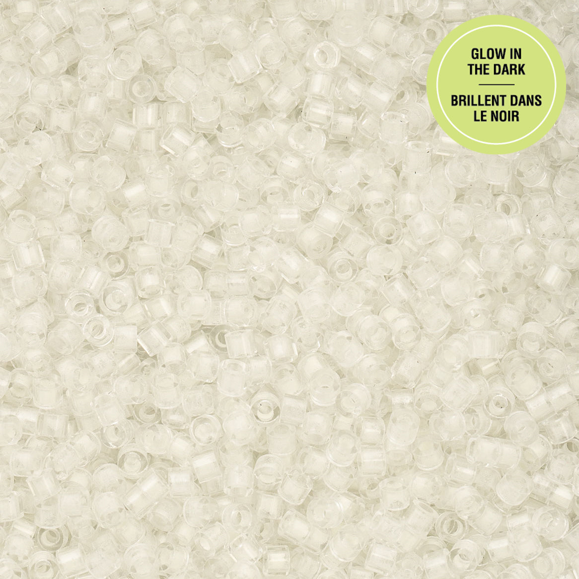 Cylin Bead 11/0 25g Bag Glow in Dark - White to Green-1134