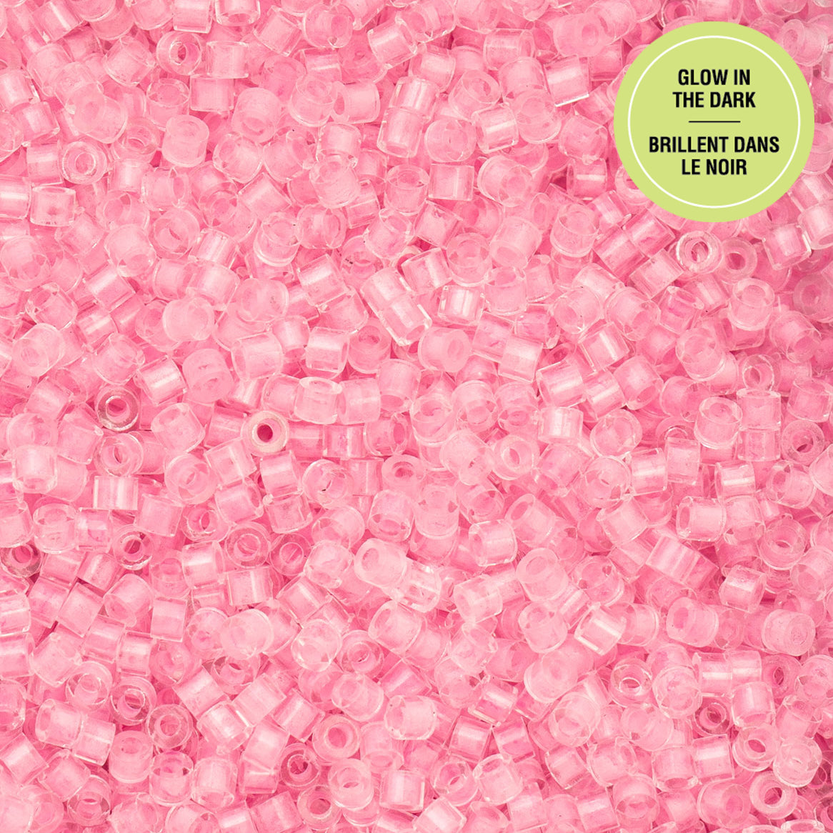 Cylin Bead 11/0 25g Bag Glow in Dark - Pink-1137