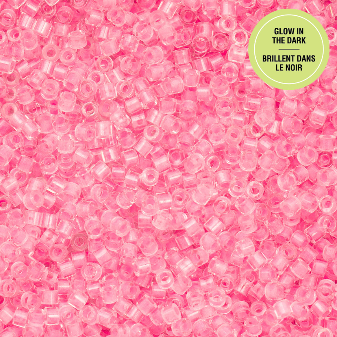 Cylin Bead 11/0 25g Bag Glow in Dark - Rose-1139