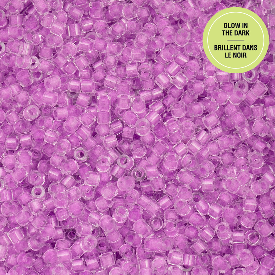 Cylin Bead 11/0 25g Bag Glow in Dark - Purple-1141