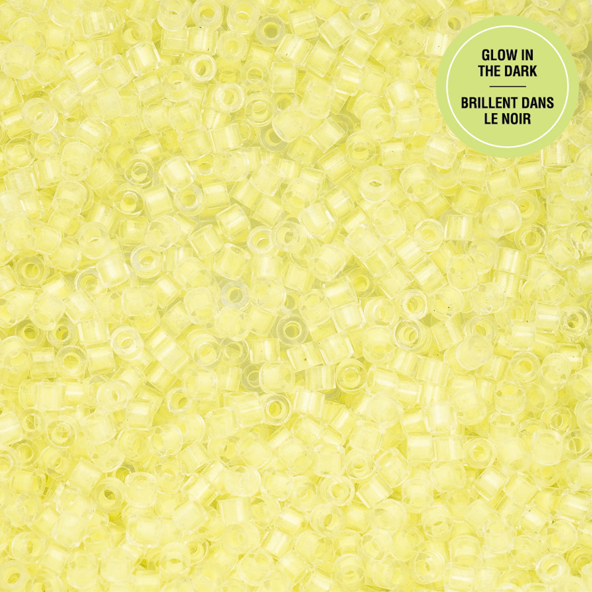 Cylin Bead 11/0 25g Bag Glow in Dark - Yellow-1142