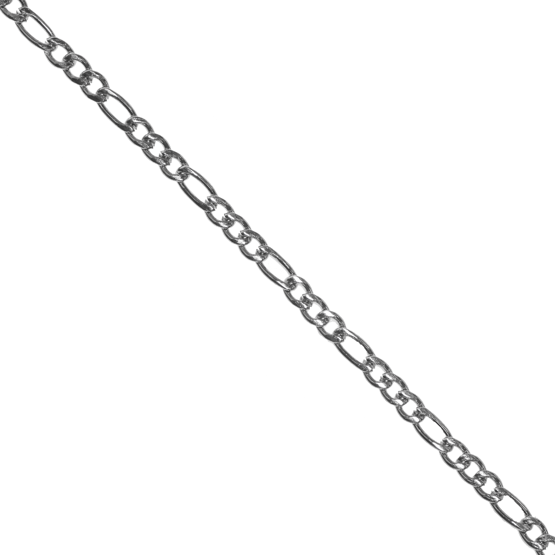 Figaro Chain, Silver, Stainless Steel, 21.5 inches, 1 pc, Available in Multiple Sizes