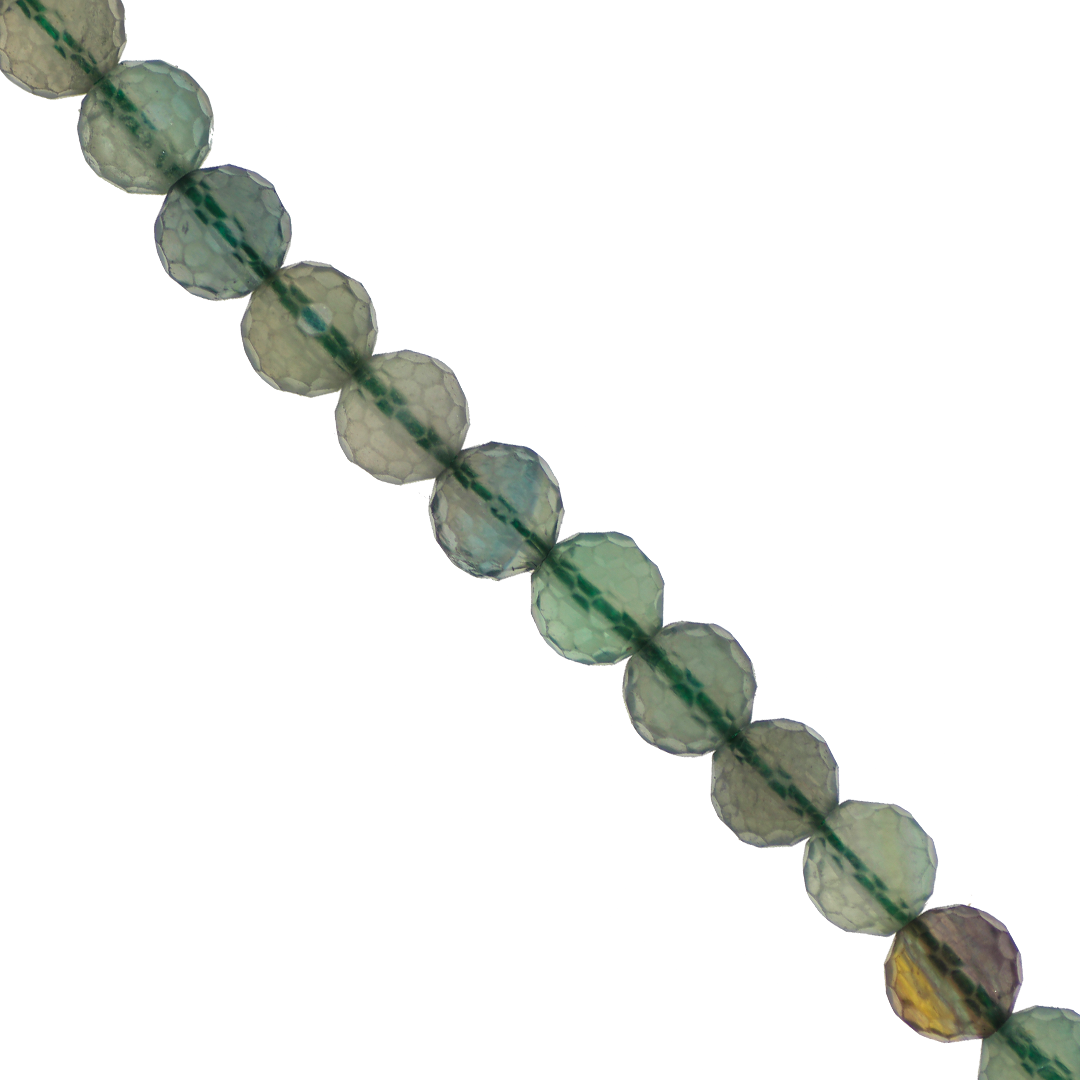 Green Fluorite (A), Faceted, Semi-Precious Stone, 6mm, Approx 65 pcs per strand