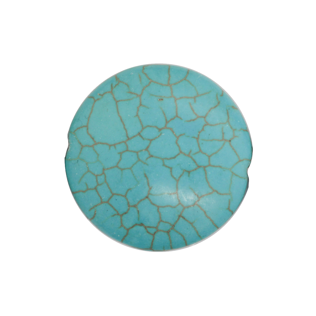Blue Magnesite, Flat Round, Semi-Precious Stone, Available in Multiple Sizes