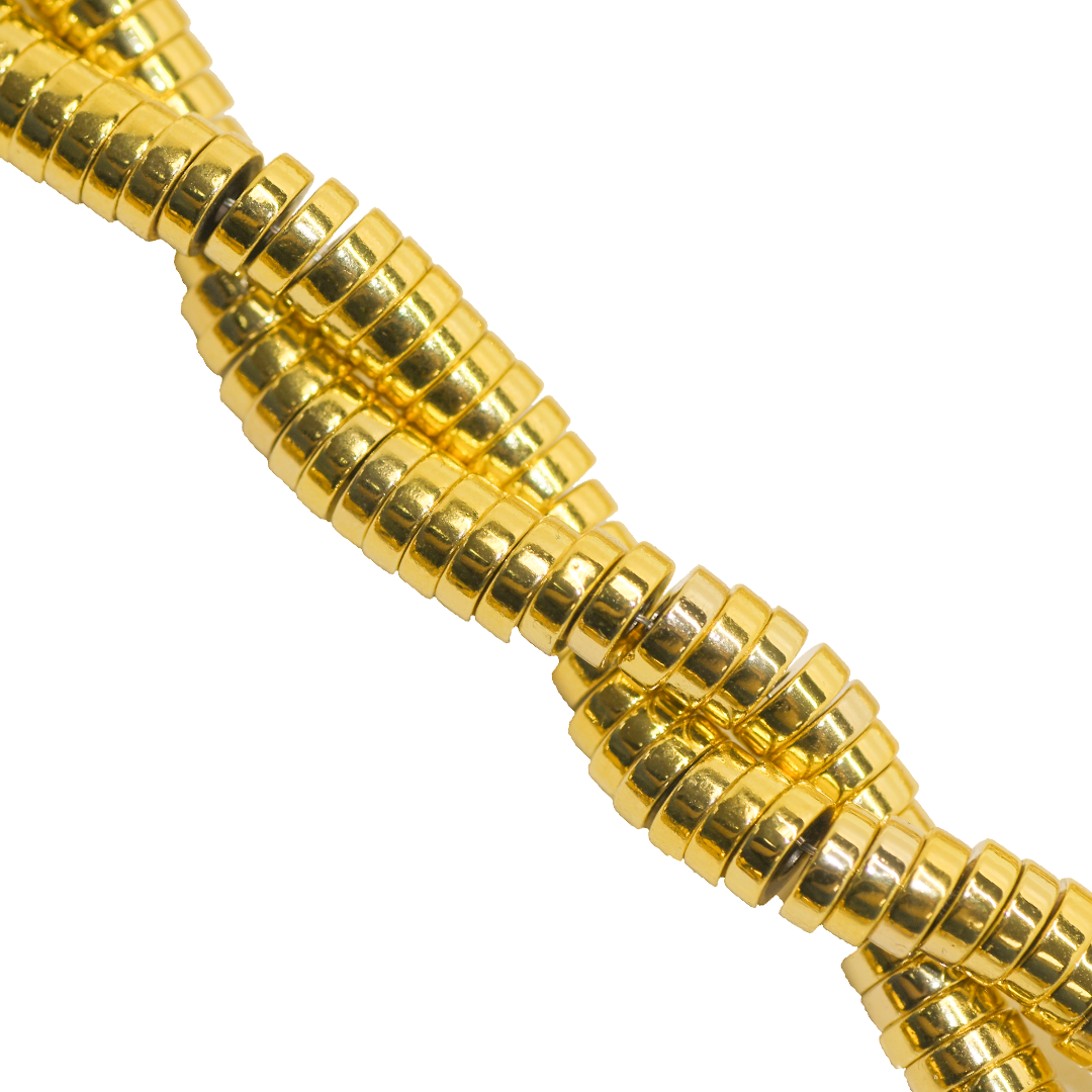 Hematite, Flat Round, Plated, 6mm x 2mm, Approx 190 pcs per strand, Available in Multiple Colours