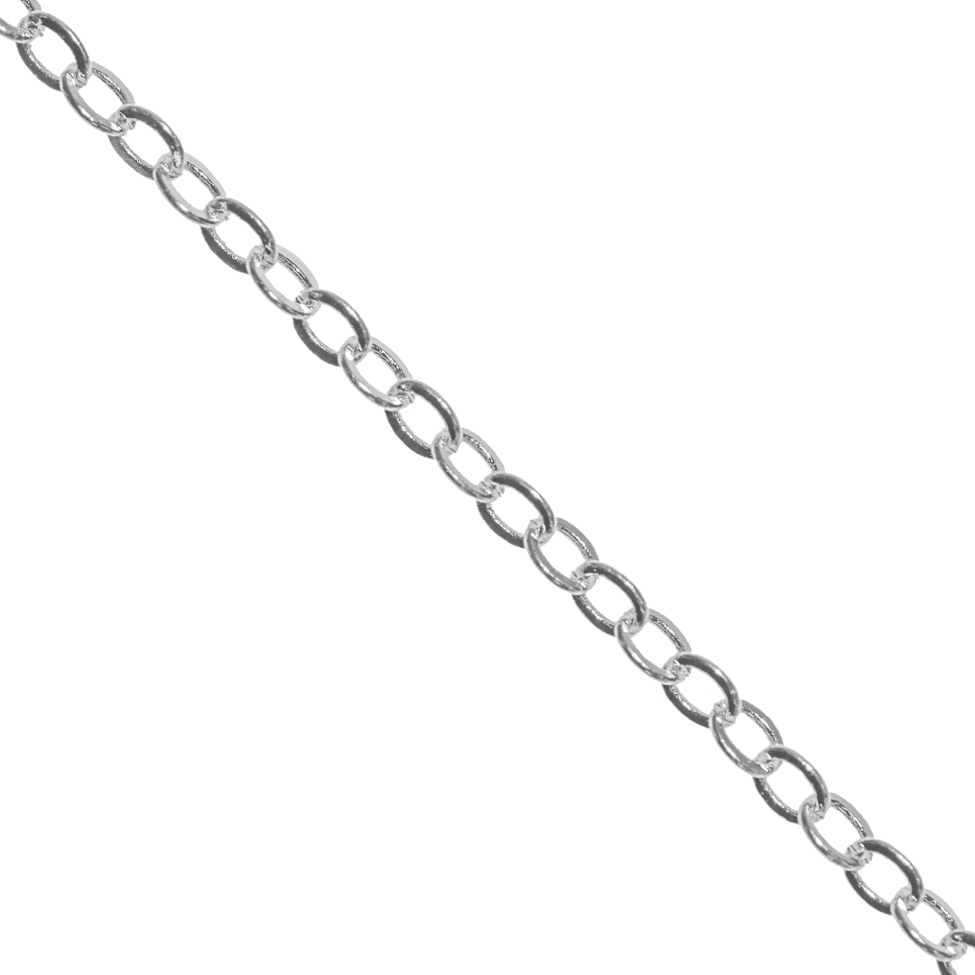 Flat Cable Chain, Alloy, 2.5mm x 2mm x 1mm loop, Sold per meter, Available in Multiple Colours