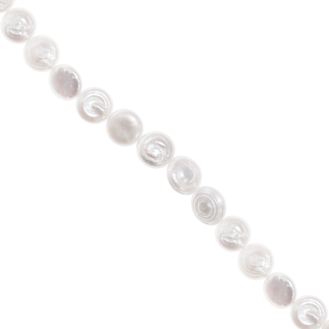 Fresh Water Pearls, Flat Round Pearls, Iridescent, Approx 12mm, Approx 25 pcs per strand