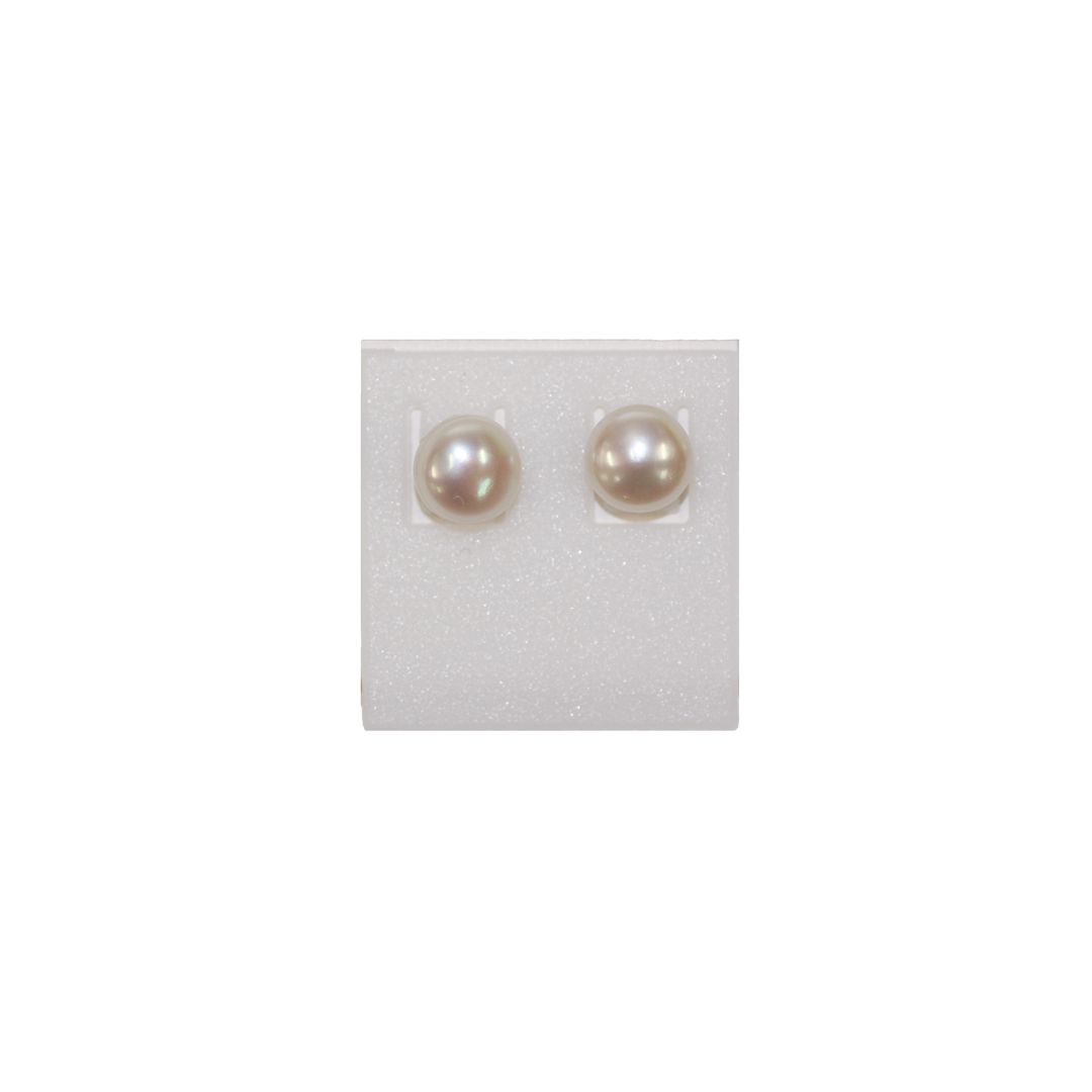 Earrings, Freshwater Pearl Studs, Ivory, Sold per pkg of 1 pair, Available in Multiple Sizes
