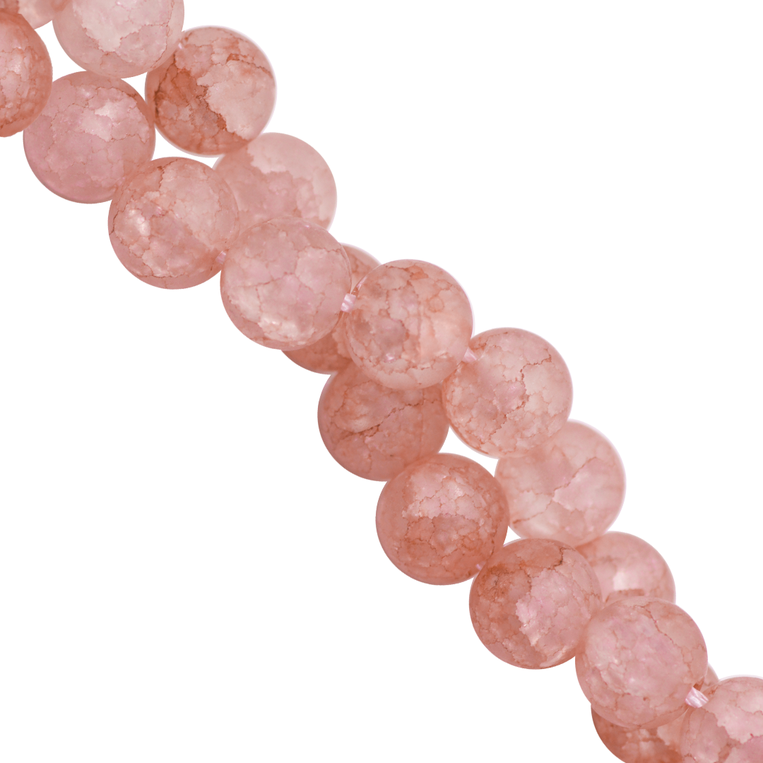 Frosted Crackle Glass Beads, Available in Multiple Sizes & Colors