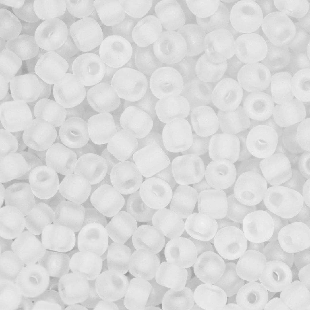 Seed Bead Bulk Bags - 8/0 - Matte Crystal White- 448g/13,000pcs